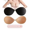Hasimor 2 PCS Strapless Adhesive Bra Invisible Push Up Sticky Bra Self Adhesive Bra for Women