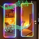 Hasipu 43"x16" LED RGB Bluetooth Door Mirror Full Length, Full Body Full Length Over The Door Mirror with Lights, Door Hanging &amp; Wall Mounted Mirror for Bedroom, Living Room, Cloakroom