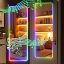 Hasipu 51"x18" LED RGB Door Mirror Full Length with Bluetooth Speaker, Full Body Full Length Over The Door Mirror with Lights, Door Hanging &amp; Wall Mounted Mirror for Bedroom, Living Room, Cloakroom