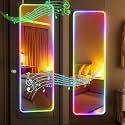 Hasipu 55"x16"LED RGB Door Mirror Full Length with Bluetooth Speaker, Full Body Full Length Over The Door Mirror with Lights, Door Hanging &amp; Wall Mounted Mirror for Bedroom, Living Room, Cloakroom