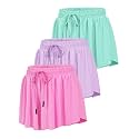 HASMES Girls Butterfly Shorts Flowy Athletic Shorts for Dance Cheer 5-14Y