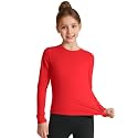 HASMES Girls Long Sleeve Athletic Shirts Kids Quick Dry Cheer Yoga Tops