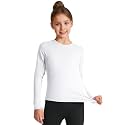 HASMES Girls Long Sleeve Athletic Shirts Kids Quick Dry Cheer Yoga Tops