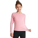 HASMES Girls Long Sleeve Athletic Shirts Kids Quick Dry Cheer Yoga Tops