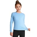 HASMES Girls Long Sleeve Athletic Shirts Kids Quick Dry Cheer Yoga Tops