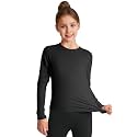 HASMES Girls Long Sleeve Athletic Shirts Kids Quick Dry Cheer Yoga Tops