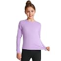 HASMES Girls Long Sleeve Athletic Shirts Kids Quick Dry Cheer Yoga Tops