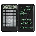 2 in 1 Calculator with Erasable LCD Writing Pad Standard 12 Digit Multi-Function Type-C USB Rechargeable Battery Calculator with 6.5 Inch LCD Writing Board for Students, Professionals (Black)