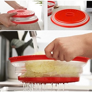 hasthip microwave plate cover 105 inch steam vent gripper red