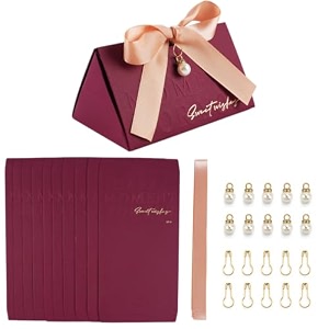 hasthip 10 pcs favor boxes gold stamped gift wrap boxes ribbon wine