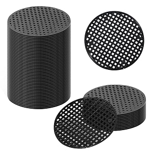 hasthip 100pcs flower pot hole mesh pad for keep soil from flowing away 75cm round drainage plastic hole screens for bonsai pot succulent table top planters reusable
