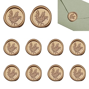 hasthip 10pcs golden wax seal stickers - wedding invitation envelope seal stickers 1234 self-adhesive embossing seals for invitation christmas gift wrapping party envelops