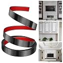 HASTHIP Black Metal Trim Wall Moulding Strip 16.4ft Self-Adhesive Mirror-Ed