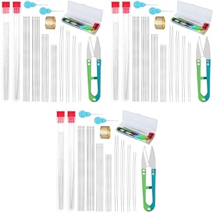 hasthip 28pcs beading needles 20 long straight 8 big eye for jewellery