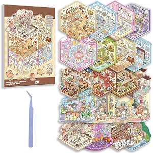 hasthip 3d sticker scene book 20 sets diy stereoscopic landscapes