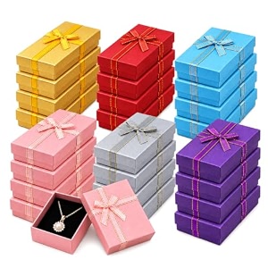 hasthip 24 small jewelry gift boxes linen paper rings and necklace boxes