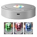 HASTHIP 2PCS 360° Rotating LED Display Stand for Glass Art & Crystal Ball, Multi-Color Lighted Base, 8 Modes, USB & Battery Operated, 11.5cm, Quiet Motor, Show Model Holder for Home, Office, Gifts