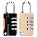 HASTHIP® 2pcs Combination Padlocks Cabinet Lock, 4-Digit Zinc Alloy Housing Combination Locker Locks Portable Keyless Padlocks for Gym, School, Dorm, Luggage &amp; Key Storage Security