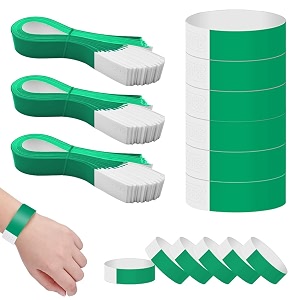hasthip 300 pack paper wristbands arm bands for events neon wrist bands lightweight colored wristbands concert party wristband party waterproof hand band green