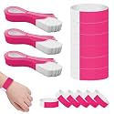 HASTHIP® 300 Pack Paper Wristbands Arm Bands for Events Neon Wrist Bands, Lightweight Colored Wristbands Concert Party Wristband Party Waterproof Hand Band, Rose Red
