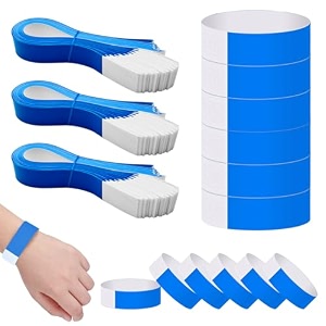 hasthip paper wrist band 300 pack waterproof blue for events party entry