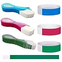 HASTHIP 300Pc Paper Wristbands, Waterproof Self-Adhesive Closure, 3 Colors