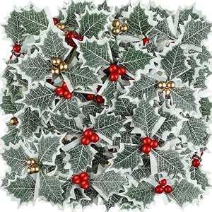 hasthip 5 pcs christmas red berry branches 787 inches artificial pinecone