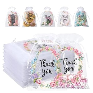 hasthip 30pcs potli bags 4x6 inch organza drawstring thank you pouches