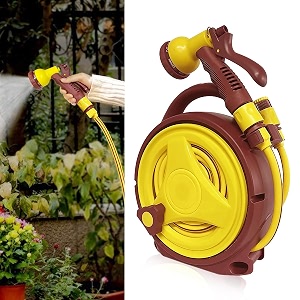 hasthip 328ft garden hose sprayer with hand crank reel multi-mode car amp garden use