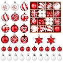 HASTHIP Christmas Ornaments 42 Pcs Hanging Snowflake Balls Tree Decor