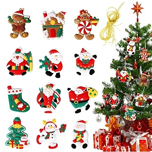 hasthip 12 pcs hanging christmas tree ornaments gingerbread snowman santa