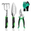HASTHIP 4Pcs Garden Tools Set for Home Gardening, Stainless Steel