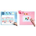 HASTHIP® 43*38cm Silicone Craft Mat for Painting Play Doh and Clay for Kids, Non-Stick Multipurpose Silicone Doms Colour Kit with Cleaning Cup and Color Mixing Plate for Arts and Crafts, Resin Casting