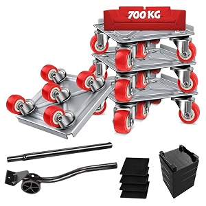 hasthip furniture lifter and mover alloy steel 4 dollies 1 long pry bar