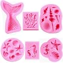 HASTHIP Mermaid Fondant Mould Silicone Shell 6 Pack, 10L x 10W x 5H cm