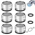 HASTHIP® Water Tap Filter, Replacement Water Aerator Tap & Faucet Foam Flow with Washers, Tap Nozzle for Kitchen Sink with Aerator Assmble Wrenche Tool, Pack of 6