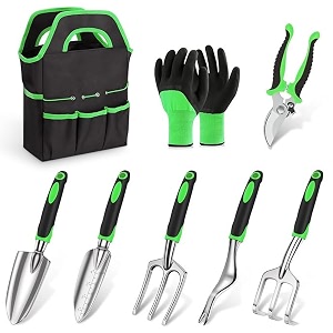 hasthip 8 pcs gardening tools kit aluminum alloy steel home garden