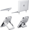 HASTHIP Adhesive Laptop Stand Feet Cooling Folding Risers Aluminium Laptop Stand with Adjustable Height Compatible with Universal Laptops (Silver)