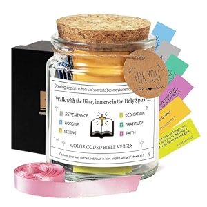 hasthip 90pcs bible verse jar glass color-coded prayer notes