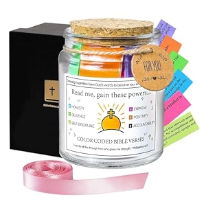 hasthip 90pcs bible verse jar glass color-coded prayer notes