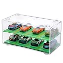 HASTHIP® Car Models Display Case, 2-Tier, 8-Compartment Design, Underground Garage-Inspired, Stackable Dustproof 1: 64 Racing Car Model Toy Display Holder, Collectible Racing Car Toy Holder Organizer
