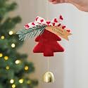 HASTHIP Christmas Hanging Ornament, Red Plush Bell, Festive Home Decor