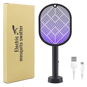 hasthip electric mosquito racket fly swatter racket rechargeable bug zapper racket mosquito trap light kids safe rechargeable mosquito trap light