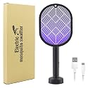 HASTHIP® Electric Mosquito Racket, Fly Swatter Racket Rechargeable Bug Zapper Racket Mosquito Trap Light Kids Safe Rechargeable Mosquito Trap Light