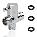 HASTHIP 3 Way Shower Diverter Valve Plated Copper, G1/2 Thread for Bathroom