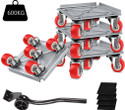 HASTHIP Furniture Moving Wheel Dolly Set 5Pack 600kg Capacity with Lifting Tool and Sofa Frame (Furniture Parts, Carbon Steel)