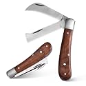 HASTHIP Grafting Tool, Dual Blade, Stainless Steel, Foldable Wooden Handle