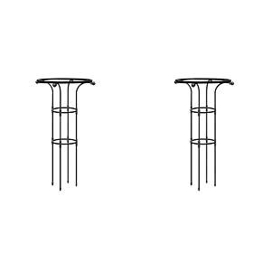 hasthip metal garden trellis for climbing plants vertical support with hollow roof design rust-proof indoor outdoor use for potted vegetable flowers vine dia 20cm height 90cm 2 pcs