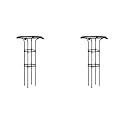 HASTHIP® Metal Garden Trellis for Climbing Plants Vertical Support with Hollow Roof Design Rust-Proof Indoor Outdoor Use for Potted Vegetable Flowers Vine Dia 20cm Height 90cm 2 PCS