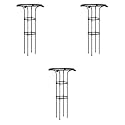 HASTHIP® Metal Garden Trellis for Climbing Plants Vertical Plant Support with Hollow Roof Design Rust-Proof Indoor Outdoor Use for Potted Vegetable Flowers Vine Dia 20cm Height 90cm 3 PCS